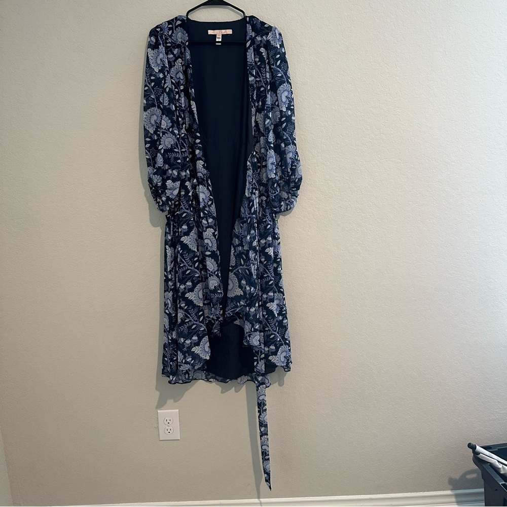 Anthropologie Hutch Navy floral Wrap dress